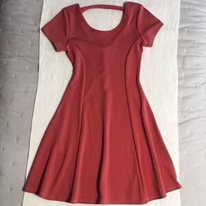 Pink Pleated Fit and Flare Mini Dress